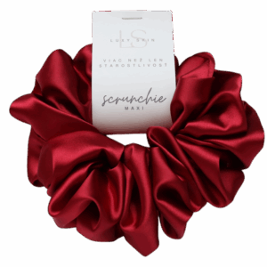 Saténová gumička scrunchie - Bordo-rubín